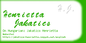 henrietta jakatics business card